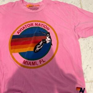 Aviator Nation Pink Miami Graphic Tee